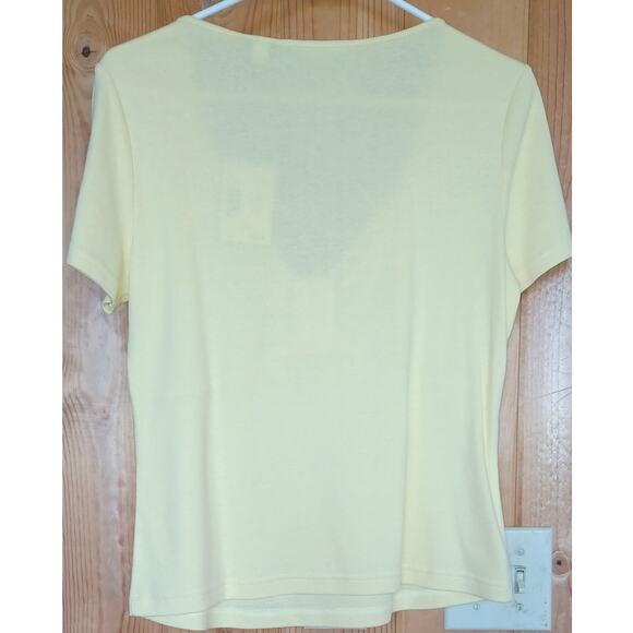 NWT Requirements Baby Doll Top Women's Medium Butter Yellow Sweetheart Neckline - Picture 4 of 6